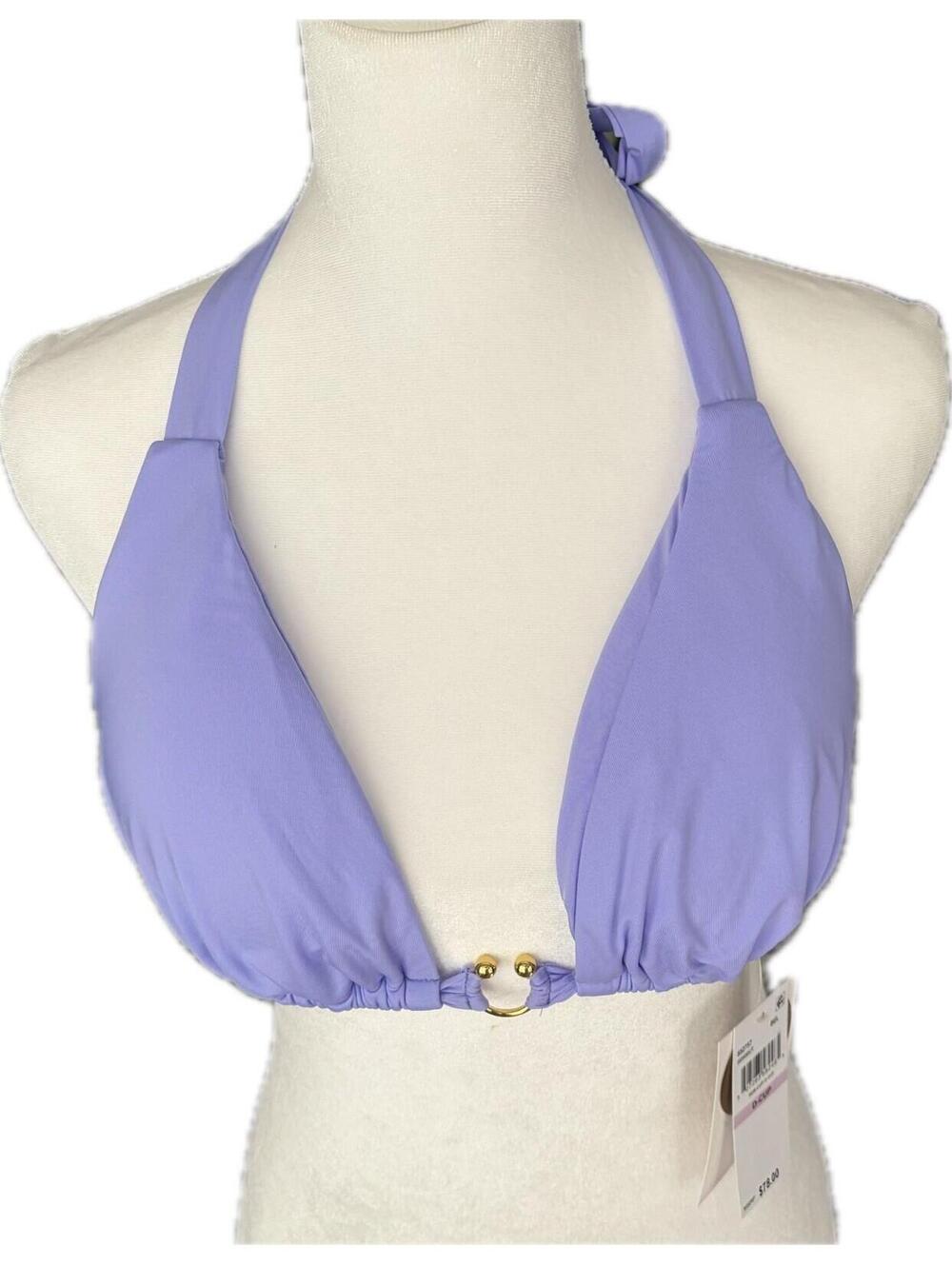 BECCA Color Code Cheryl Horseshoe Buckle Triangle Bikini Top D Cup NWT Lavander